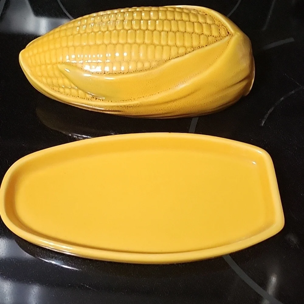 Pottery Barn Indian Corn Lidded Butter Dish